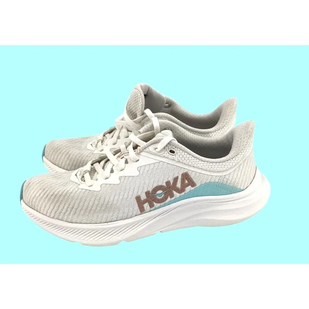Hoka Womens Solimar Running Shoes Size 7.5 White & Blue Mesh Lightweight - Picture 5 of 9